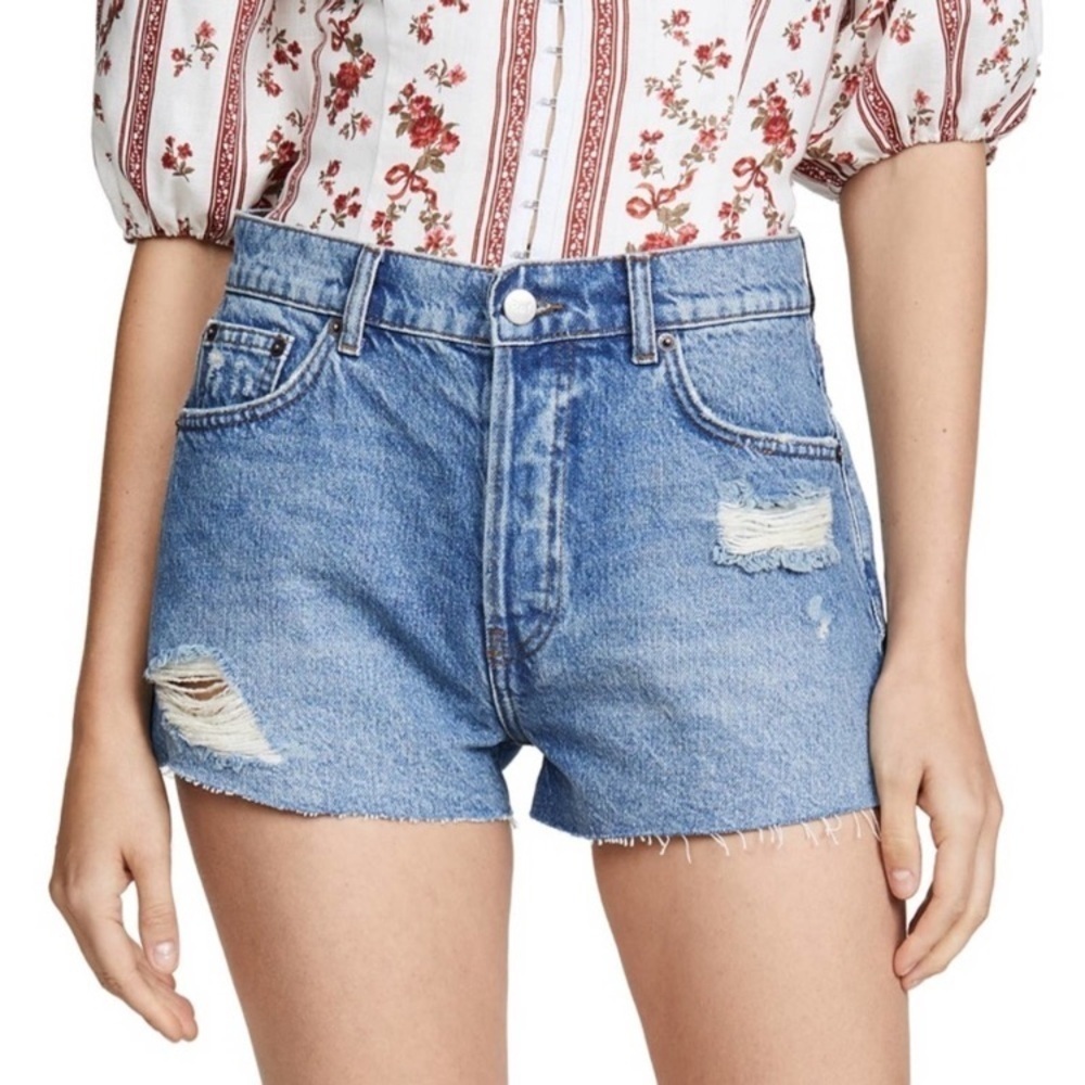 Reformation Dixie High Rise Shorts in Colorado Destroyed